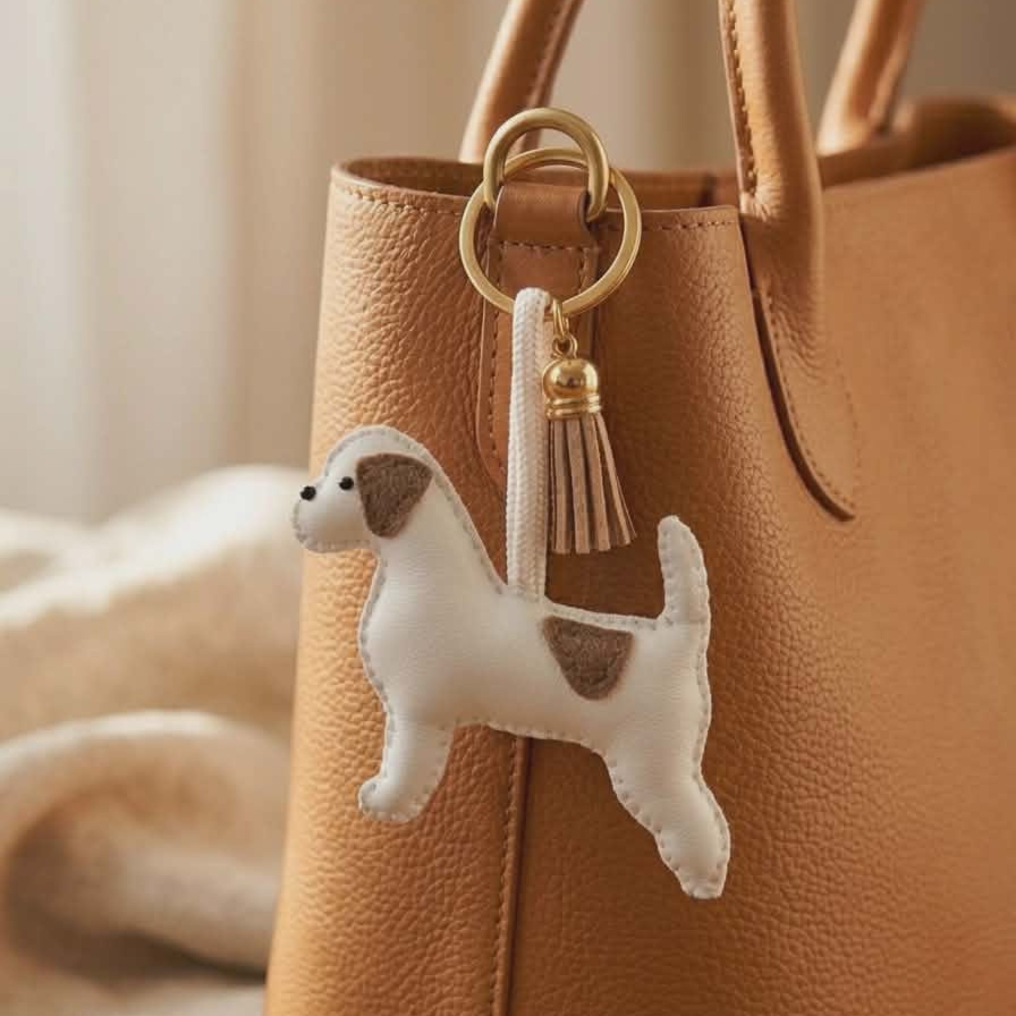 Portachiavi Cane Personalizzato in Eco Pelle Fatto a Mano